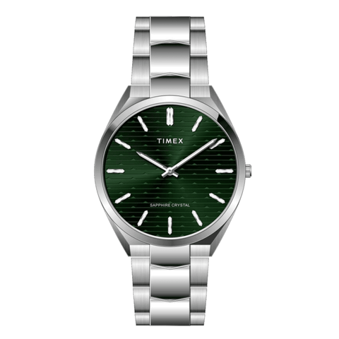 Timex Green Textured Dial Stainless Steel Bracelet Men's Watch - TWEG25800 - Buy Now at Sai Creations Watches