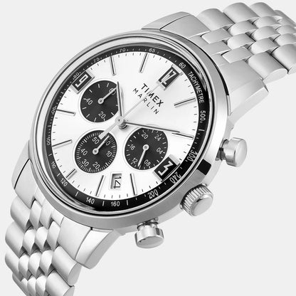 Timex Marlin Panda Indian Silver-Tone Analog Stainless steel Men's Watch