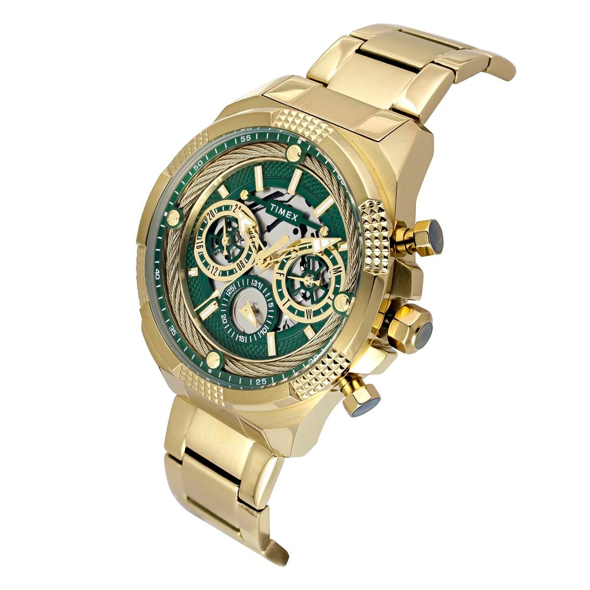 Timex Signio Quartz Green Dial Analog Multi-Function Men's Watch TWEG27700