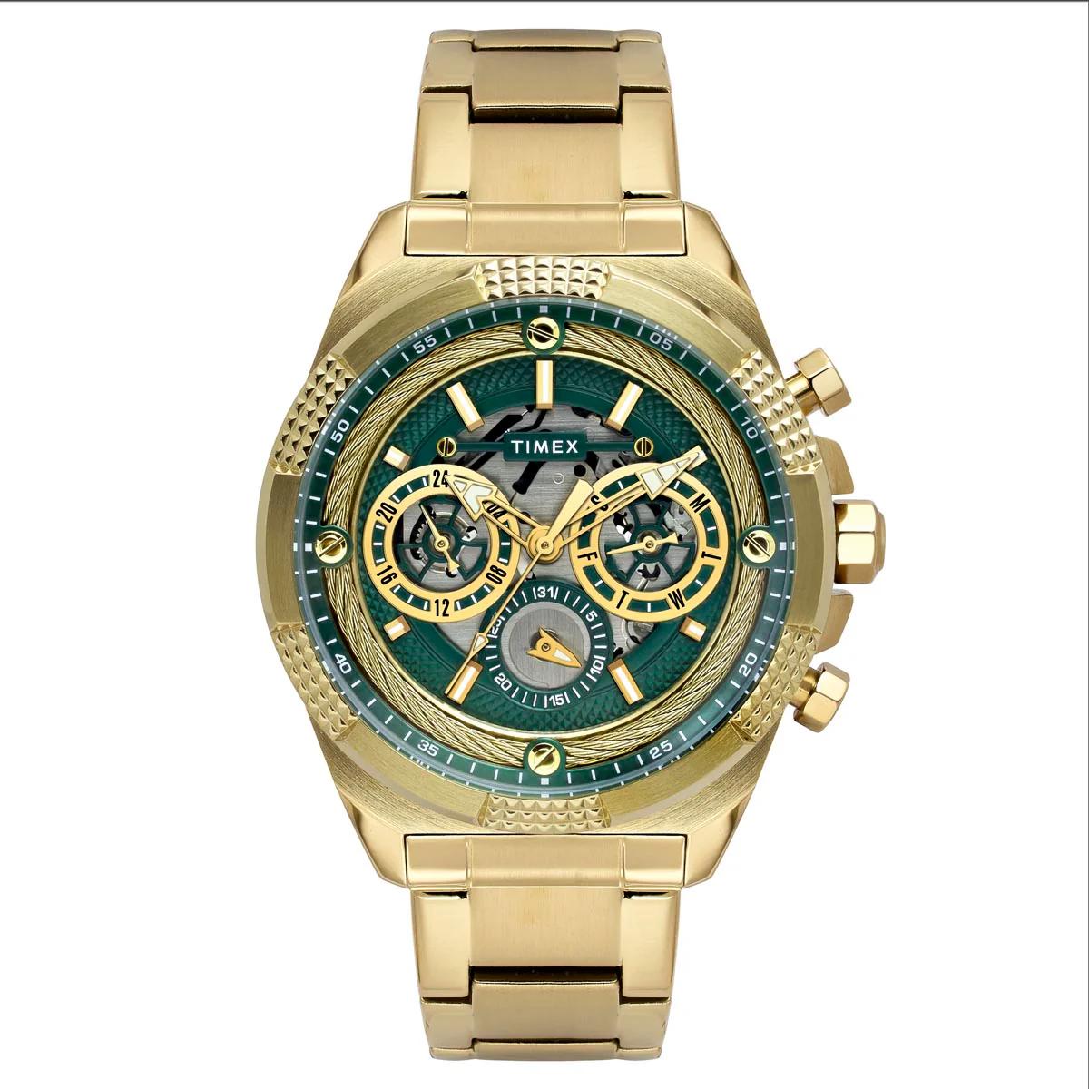 Timex Signio Quartz Green Dial Analog Multi-Function Men's Watch TWEG27700
