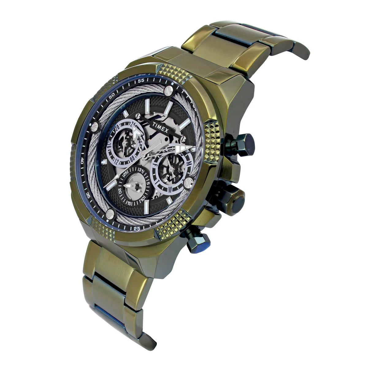 Timex Quartz Green Dial Analog Chronograph Men's Watch TWEG27701