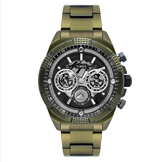 Timex Quartz Green Dial Analog Chronograph Men's Watch TWEG27701