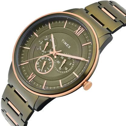 Timex Quartz Green Round Dial Analog Watch For Men TWEG28002