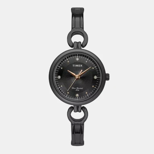 Timex Women's Black Dial Analog Stainless Steel Watch TWEL11426