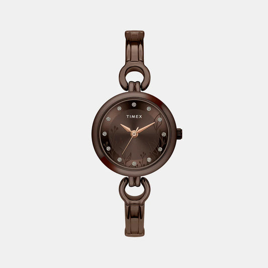 Timex Women's Brown Analog Stainless Steel Watch TWEL11438