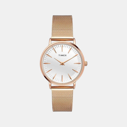 Timex Fashion Women's 2 Hands White Round Dial Watch TWEL15606