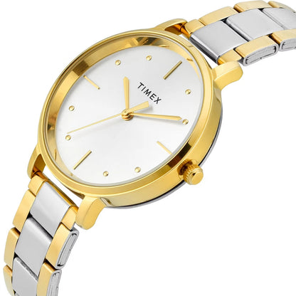 Timex Quartz Silver Round Dial Analog Women Watch - TWEL15828