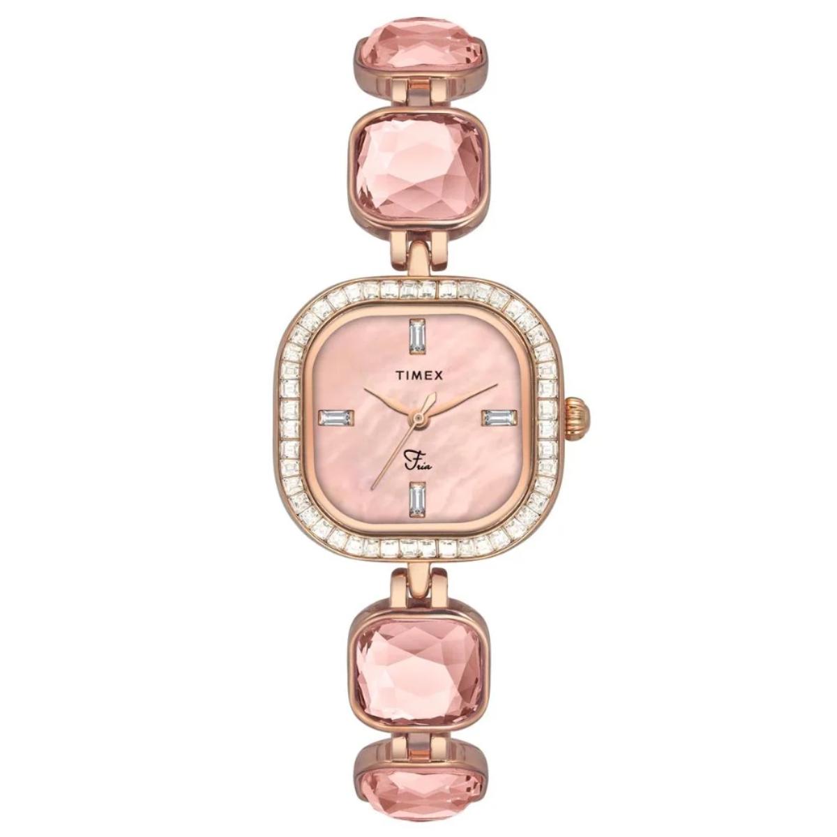 Timex Fria Pink Square Dial Analog Women's Watch - TWEL17101