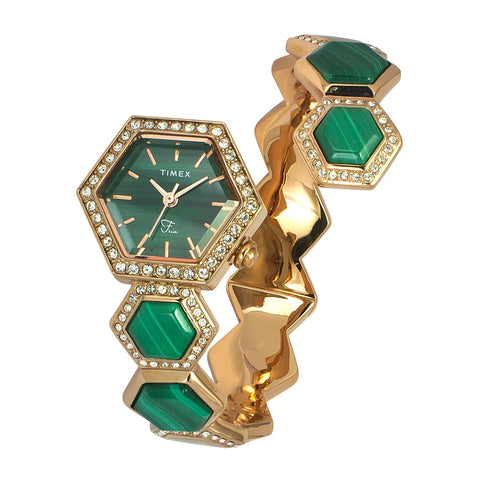 Timex Fria Women Green Hexagon Dial Analog Watch - TWEL17901 - Buy Now at Sai Creations Watches
