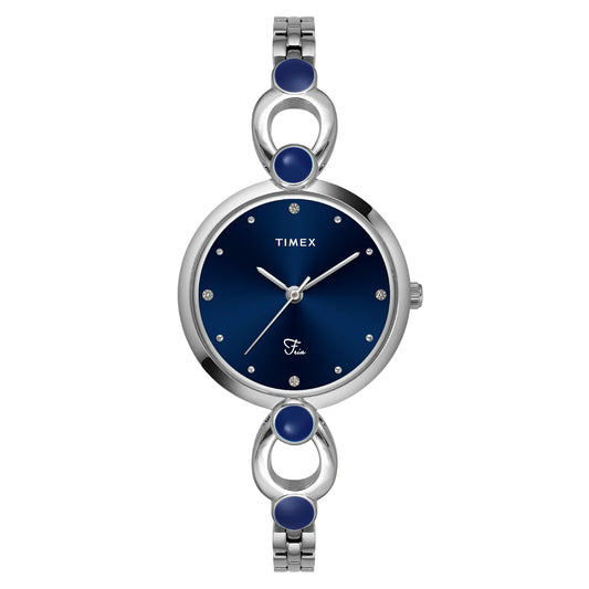Timex Fria Women Blue Round Dial Analog Watch - TWEL18100