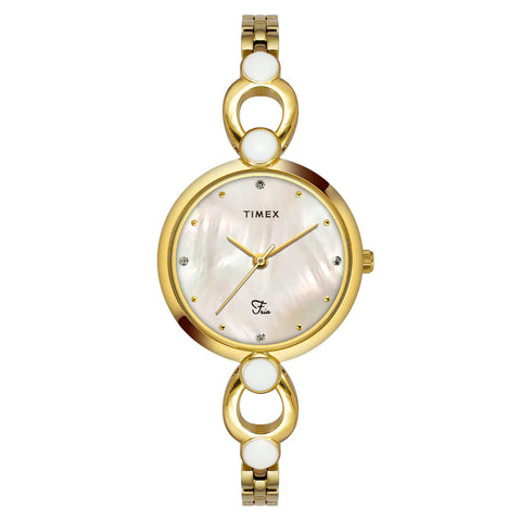 Timex Fria Women Off White Round Analog Watch - TWEL18101 - Buy Now at Sai Creations Watches