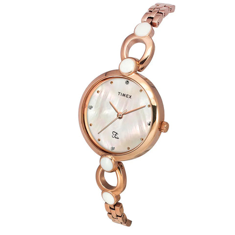 Timex Fria Women Off White Round Analog Watch - TWEL18102 - Buy Now at Sai Creations Watches