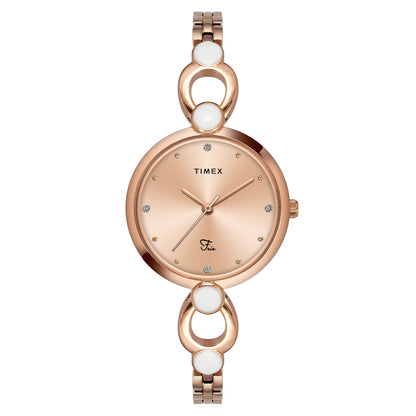 Timex Fria Women Rose Gold Round Analog Watch - TWEL18103