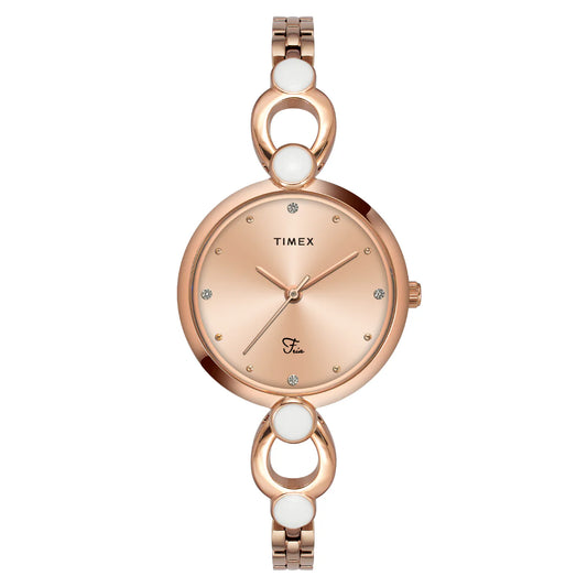Timex Fria Women Rose Gold Round Analog Watch - TWEL18103