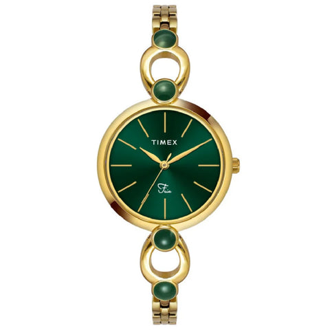Timex Fria Women Green Round Dial Analog Watch - TWEL18104 - Buy Now at Sai Creations Watches