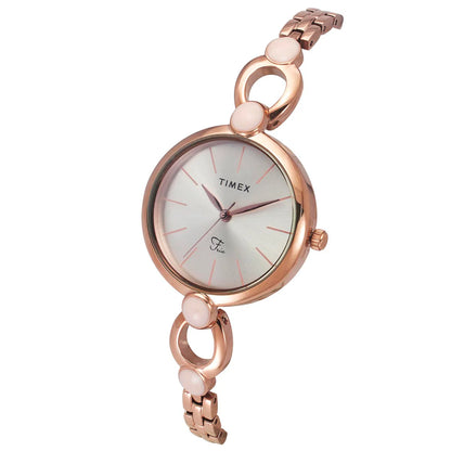 Timex Fria Women Silver Round Dial Analog Watch - TWEL18105