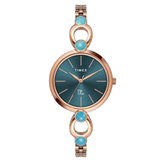 Timex Fria Women Teal Round Dial Analog Watch - TWEL18106