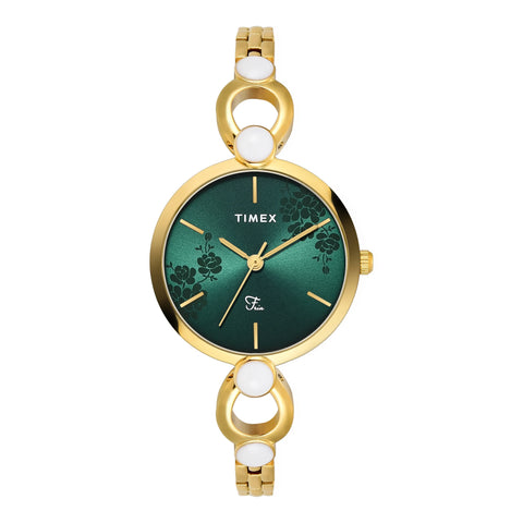 Timex Women Green Round Dial Analog Watch - TWEL18109 - Buy Now at Sai Creations Watches