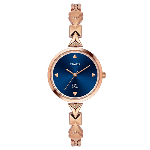 Timex Fria Women Blue Round Dial Analog Watch - TWEL18305 - Buy Now at Sai Creations Watches