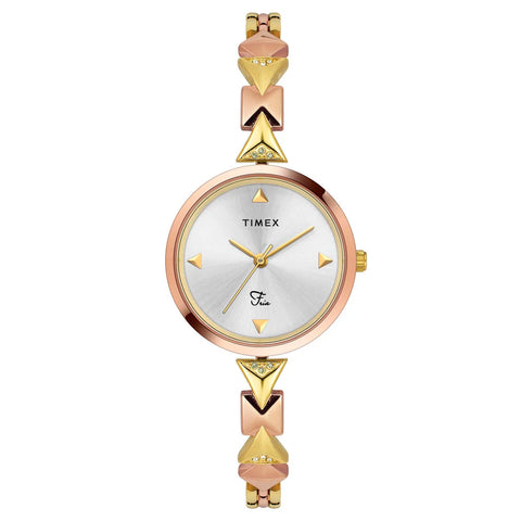 Timex Fria Women Silver Round Dial Analog Watch - TWEL18306 - Buy Now at Sai Creations Watches