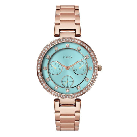 TWEL18705 Timex | Cosmic Stars Minimal Aqua Blue Dial Women's Watch - Buy Now at Sai Creations Watches