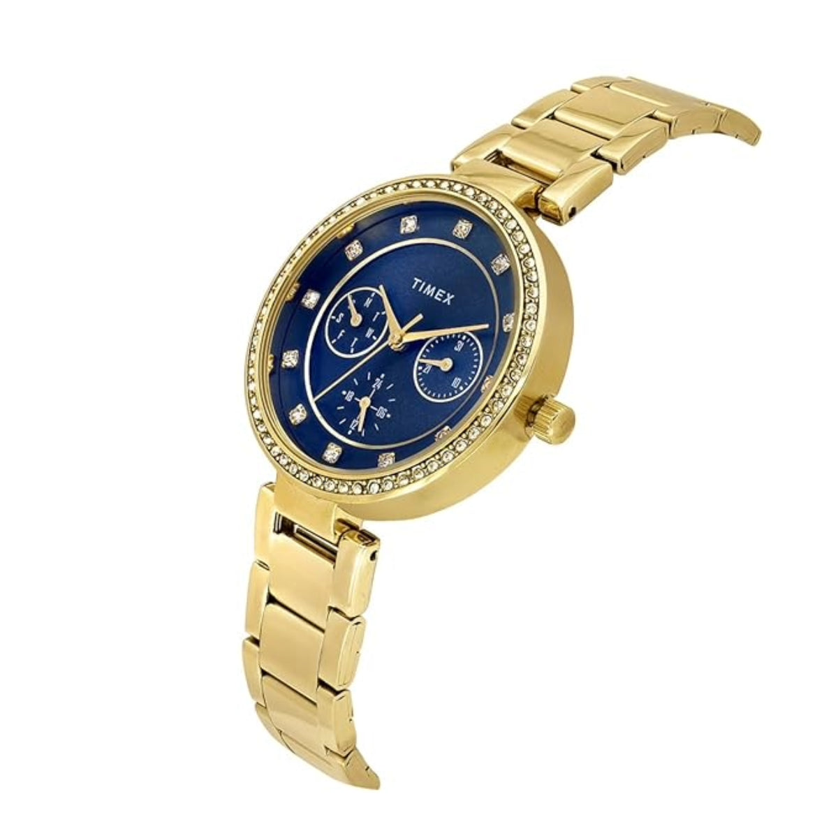 Timex Quartz Blue Round Dial Analog  Stainless Steel Women's Watch - TWEL18709