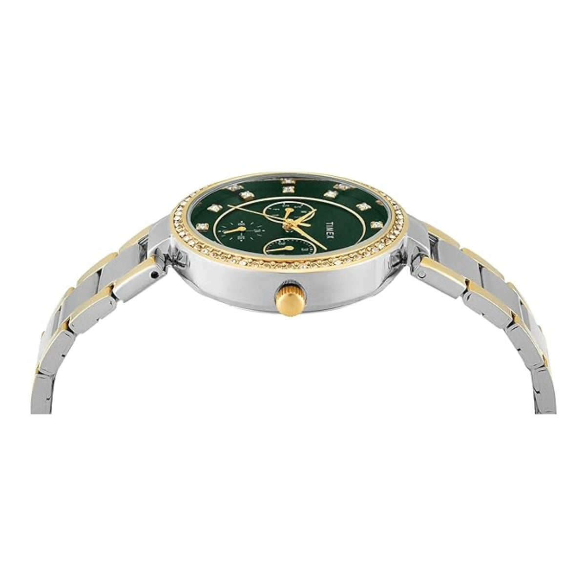 Timex Quartz Green Round Dial Analog Women's Watch - TWEL18710