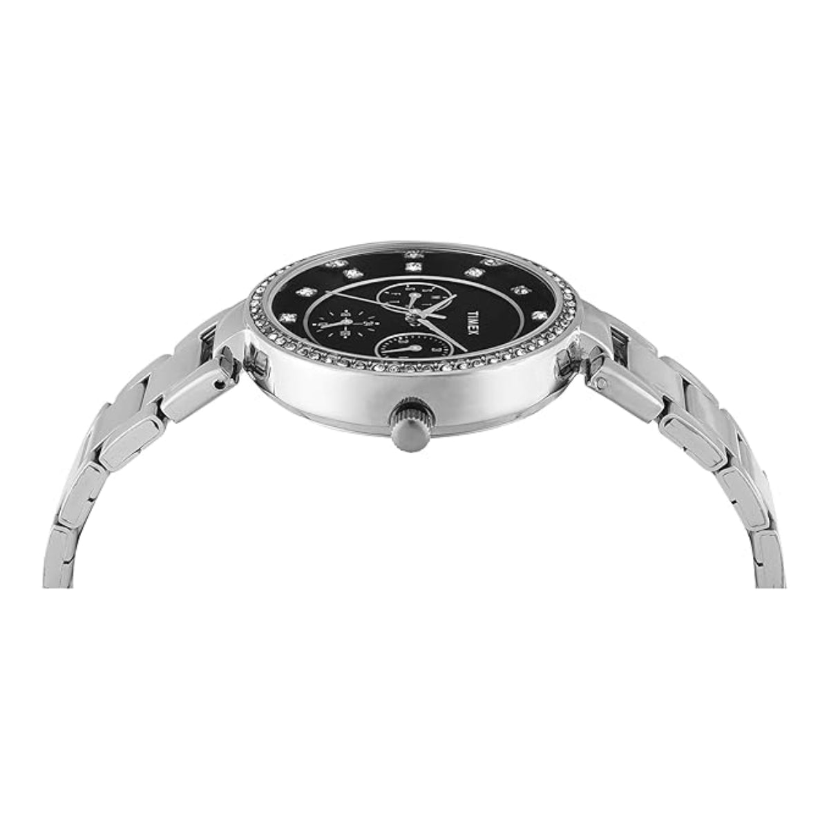Timex Quartz Black Round Dial Analog Women Watch TWEL18728