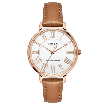 Timex Women Silver Round Dial Analog Watch - TWEL19105