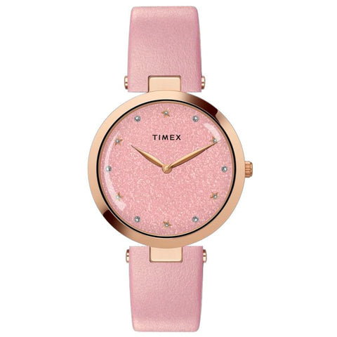 TWEL19204 Timex | Minimal Pearlescent Pink Dial Women's Watch - Buy Now at Sai Creations Watches