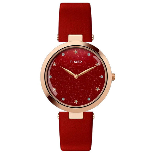 TWEL19205 Timex | Minimal Pearlescent Red Dial Women's Watch