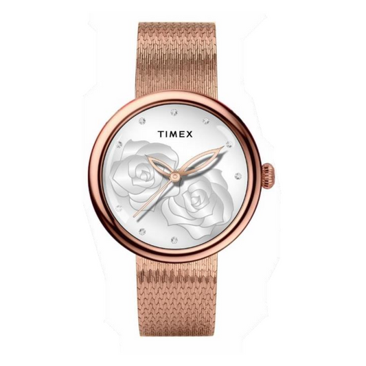 Timex Rosaline White Glossy Dial Analog Women's Watch - TWEL19302