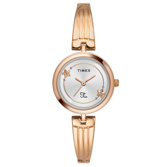 Timex Fria Women Silver Round Dial Analog Watch - TWEL19802