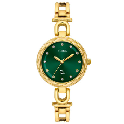 Timex Fria Women Green Round Dial Analog Watch - TWEL19900