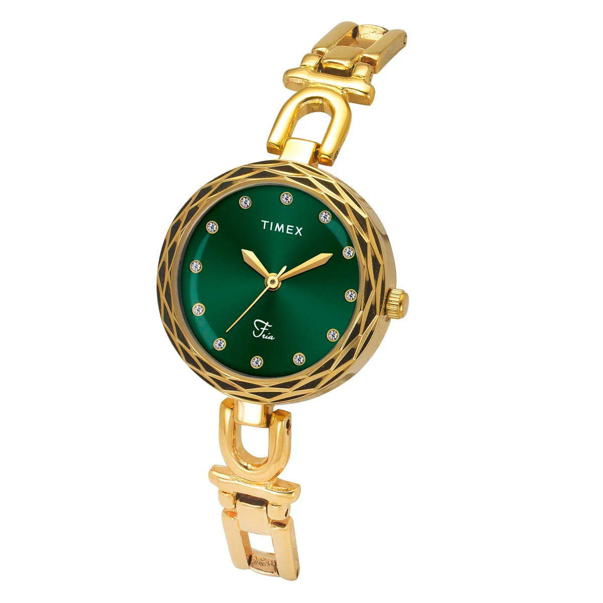 Timex Fria Women Green Round Dial Analog Watch - TWEL19900