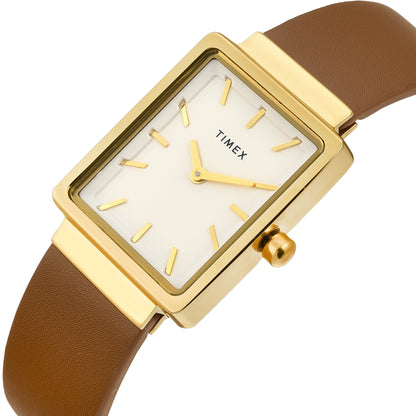 Timex Women White Rectangle Dial Analog Watch - TWEL20700