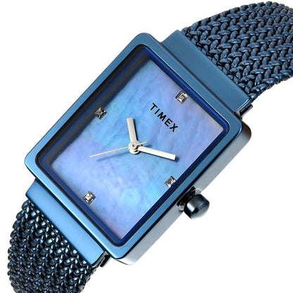 Timex Women Mother of Pearl Rectangle Dial Analog Watch - TWEL20705