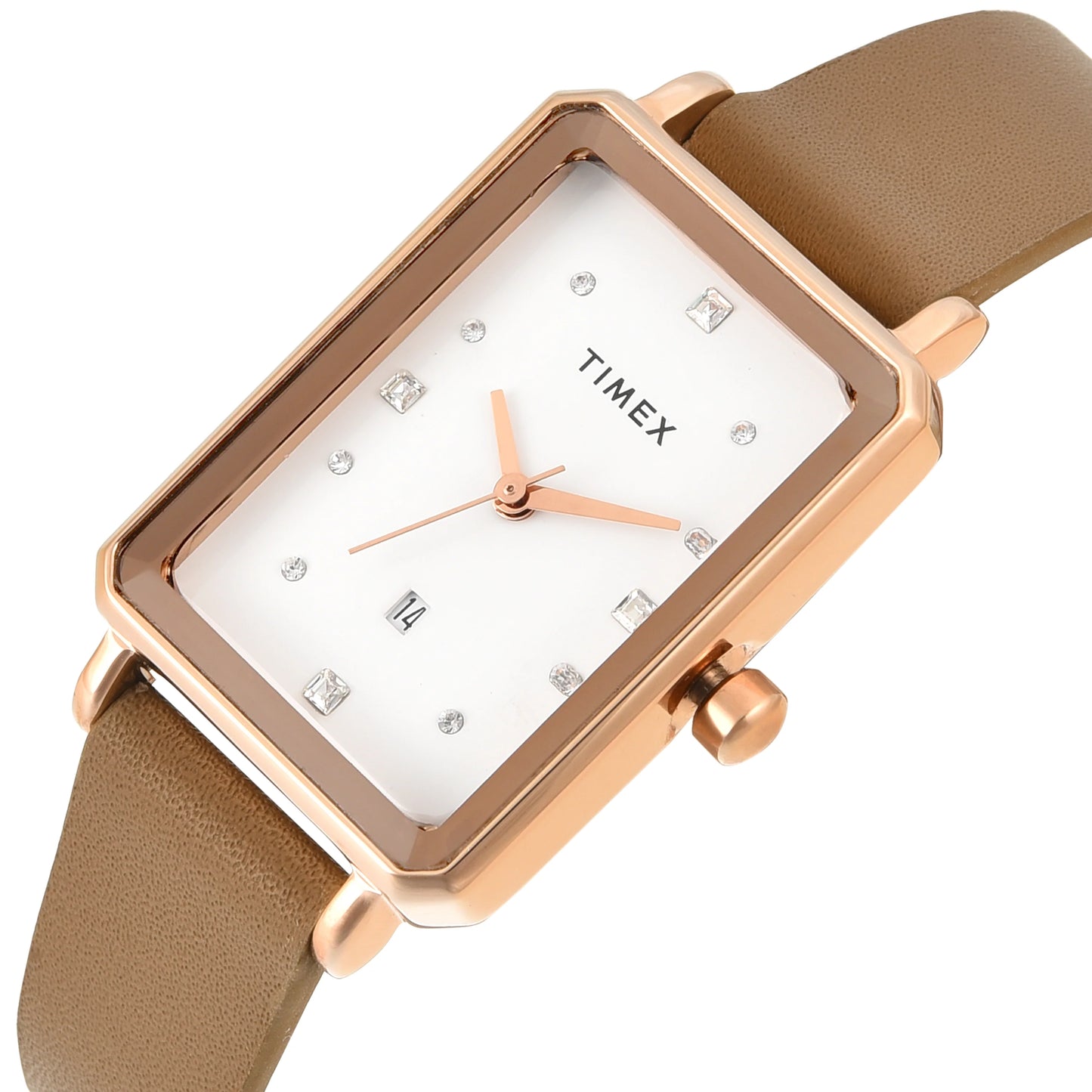 Timex Women White Rectangle Dial Analog Watch - TWEL20800