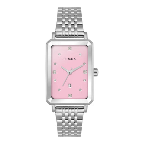 Timex Women Pink Rectangle Dial Analog Watch - TWEL20801 - Buy Now at Sai Creations Watches