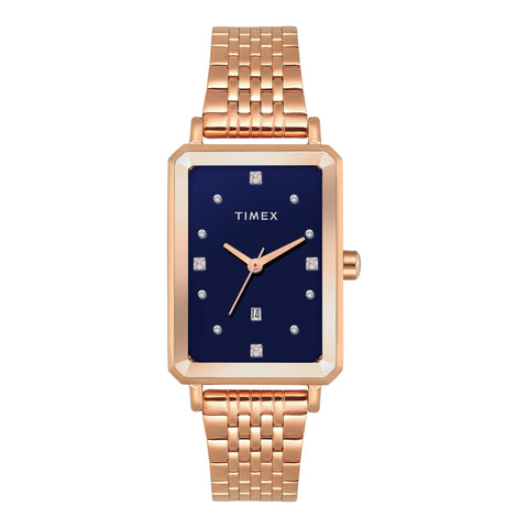 Timex Women Blue Rectangle Dial Analog Watch - TWEL20803 - Buy Now at Sai Creations Watches