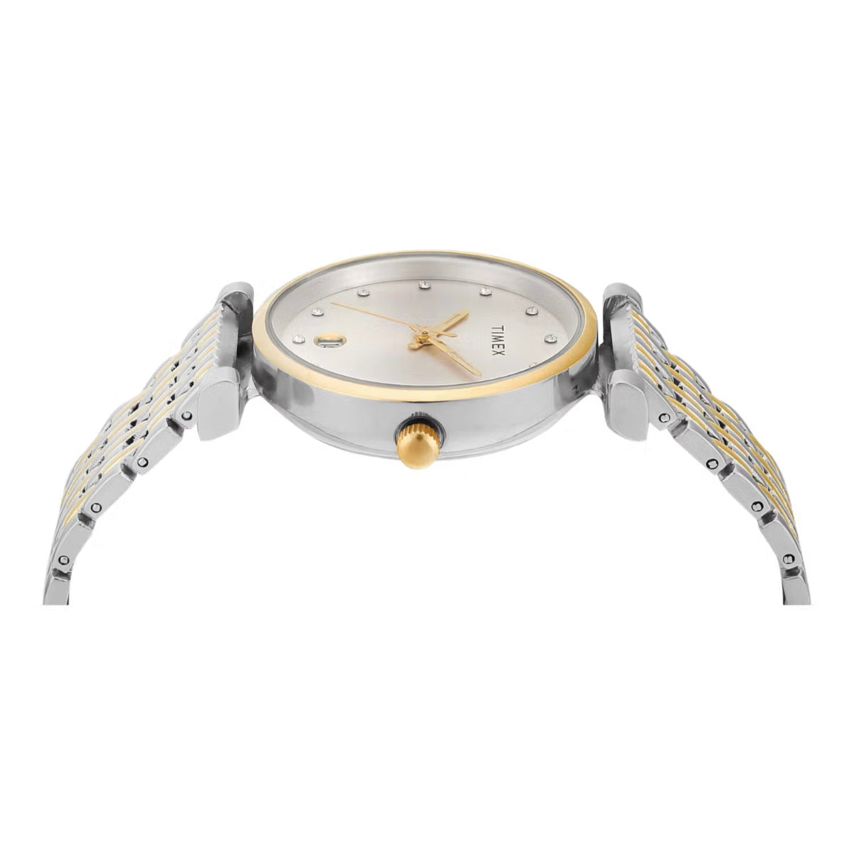 Timex Silver Round Dial Analog With Date Women's Watch TWEL21602