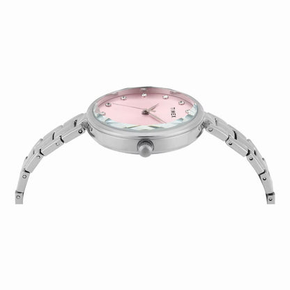 Timex Fashion Quartz Pink Dial Analog Brass Women Watch TWEL21700