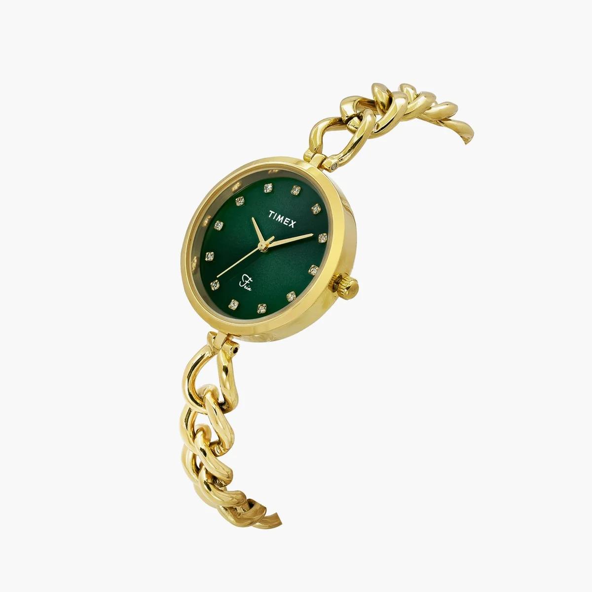 Timex Fria Quartz Green Dial Analog Women's Watch TWEL23801