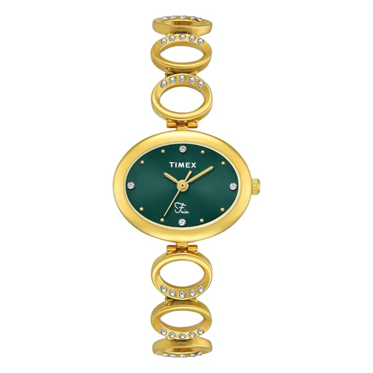Timex Fria Quartz Green Dial Analog Women's Watch TWEL24001