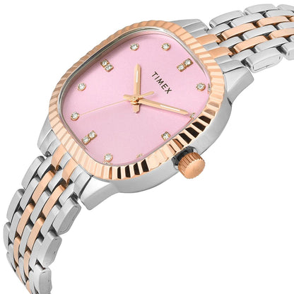 Timex Trendline Square Pink Dial Analog Watch For Women TWEL27302