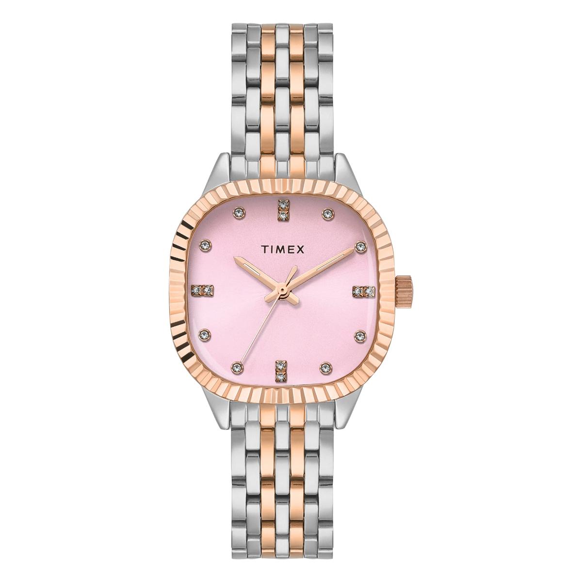 Timex Trendline Square Pink Dial Analog Watch For Women TWEL27302