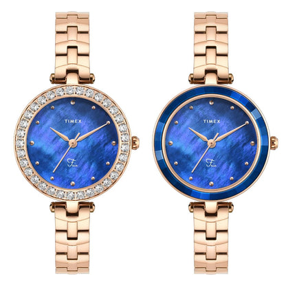 Timex Fria Quartz Mother Of Pearl Dial Analog Women's Watch TWEL29200