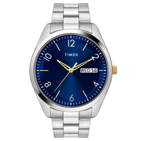 Timex Men Blue Round Analog Brass Dial Watch- TWTG10402 - Buy Now at Sai Creations Watches