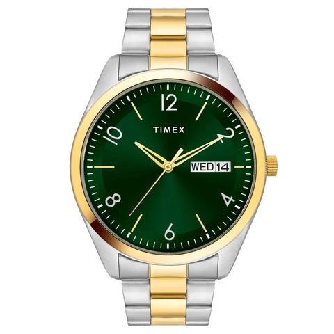 Timex Men Green Round Analog Brass Dial Watch- TWTG10404 - Buy Now at Sai Creations Watches