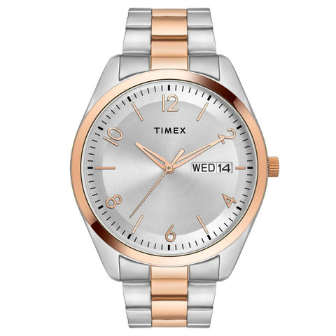 Timex Men Silver Round Analog Brass Dial Watch- TWTG10405 - Buy Now at Sai Creations Watches